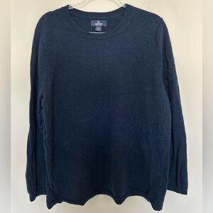 Lands’ End 100% Cashmere Blue Crewneck Sweater Size 1X